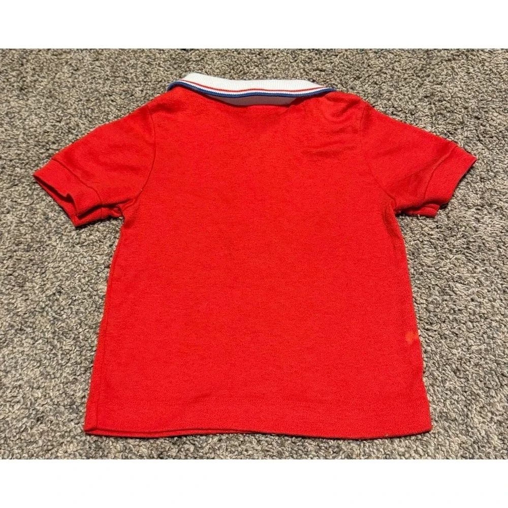 Vintage Disney Mickey Mouse Polo Shirt Toddler 2T Red USA‎ Made 80's